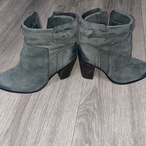 Vince Camuto distressed gray ankle boot